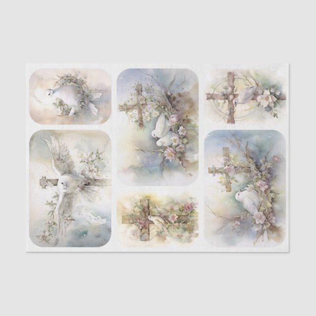 Papier Mousseline Les colombes et les croix (Recto)