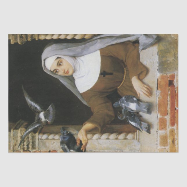 Papier Mousseline Les créatures de Dieu (Nun nourricier les oiseaux) (Recto)