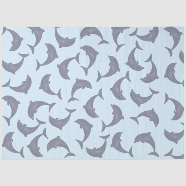 Papier Mousseline Les dauphins dans le Motif marin (Recto)