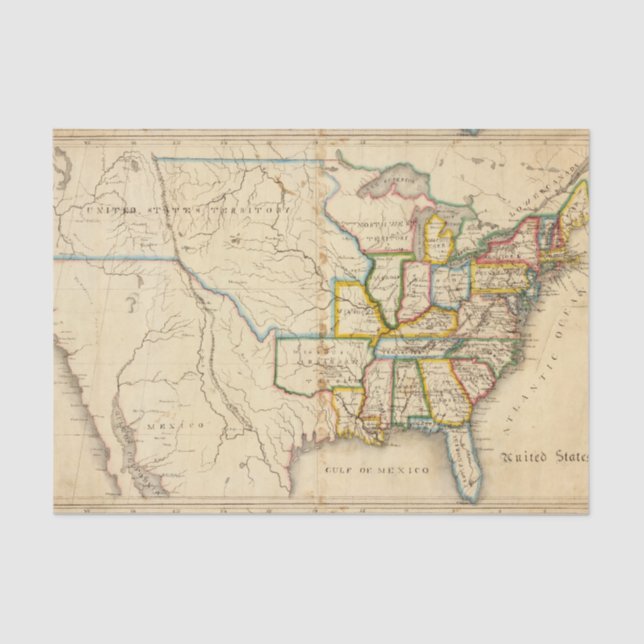 Papier Mousseline Les Etats-Unis 26 (Recto)