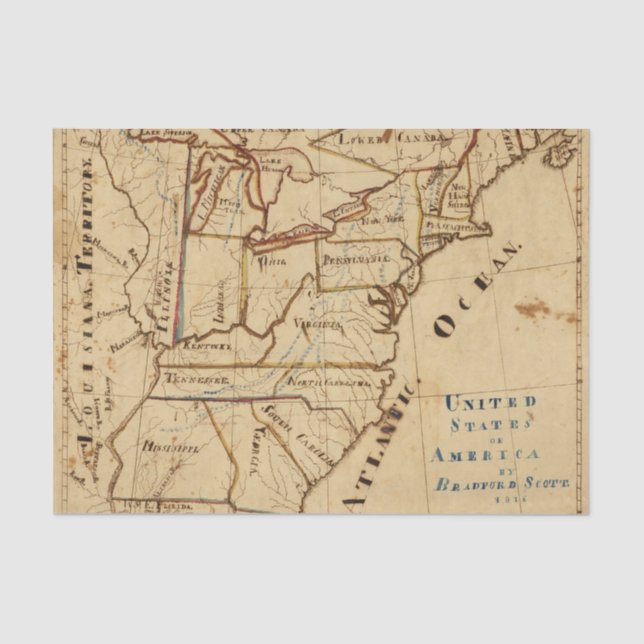 Papier Mousseline Les Etats-Unis d'Amérique 2 (Recto)