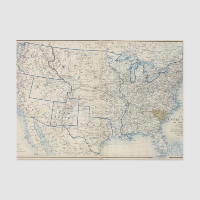 Papier Mousseline Les Etats-Unis en décembre 1860 (Recto)