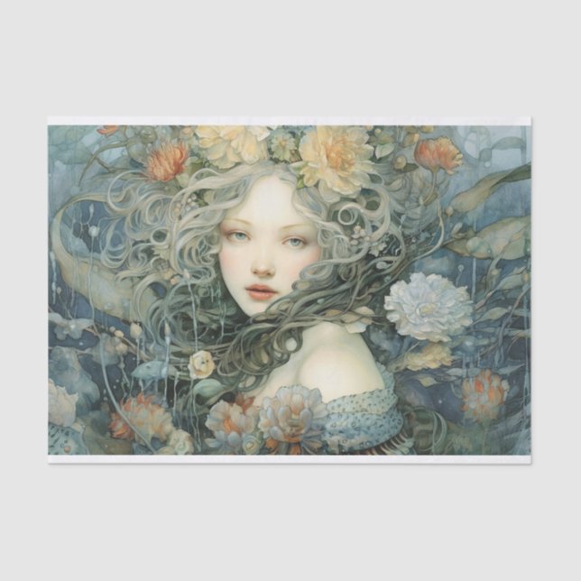 Papier Mousseline Les fleurs trempées (Recto)