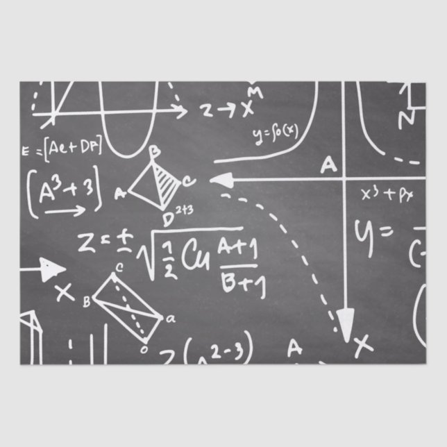 Papier Mousseline Les gribouillages mathématiques (Recto)