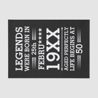 Papier Mousseline Les légendes personnalisées sont nées à la date Mo