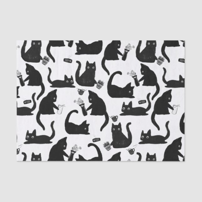 Papier Mousseline Les mauvais chats frappent des trucs sur (Recto)