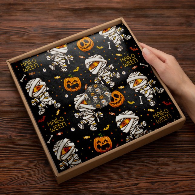 Papier Mousseline Les momies des bébés d'Halloween | Papier de tissu (Créateur téléchargé)