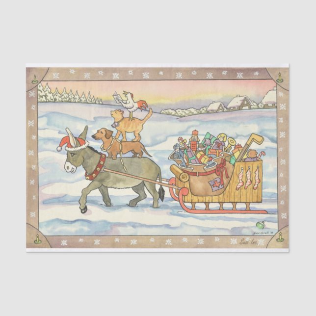 Papier Mousseline Les musiciens de ville de Brême (Recto)