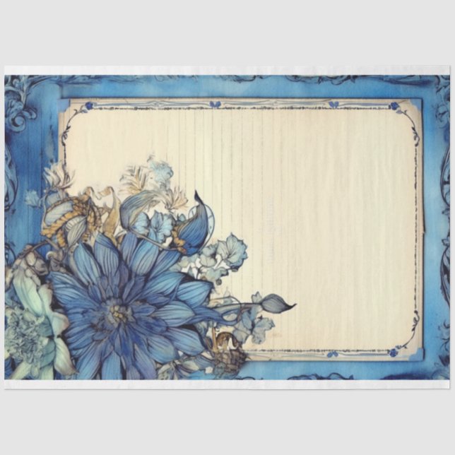 Papier Mousseline Les nénuphars bleus fleur éphémère (Recto)