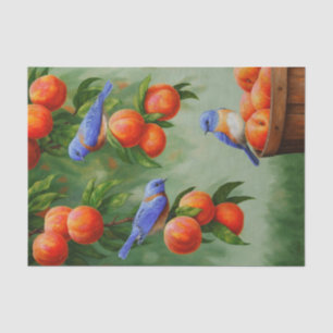 Papier Mousseline Les oiseaux bleus dans le verger d'un bracelet