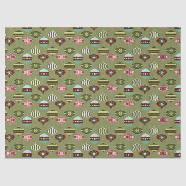 Papier Mousseline Les ornements rétro de Noël sur la page Découpage  (Recto)