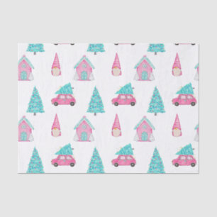 Papier Mousseline Les patterns de Gnome Cute Pink Peppermint 