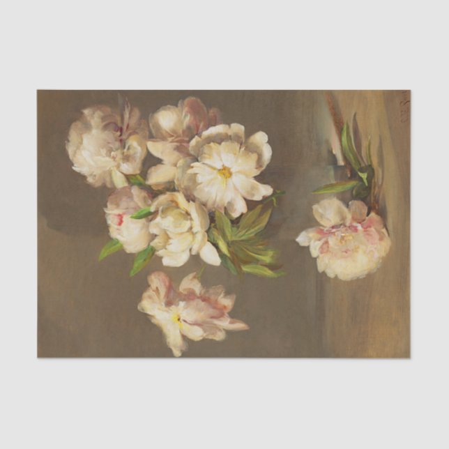 Papier Mousseline Les pivoines dans un vase, Charles Ethan Porter (Recto)