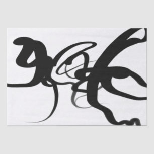 Papier Mousseline Les Plongeurs : Noir et Blanc Abstrait