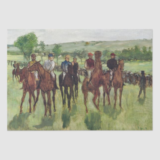Papier Mousseline Les Riders, par Edgar Degas, 1885 chevaux jockeys (Recto)