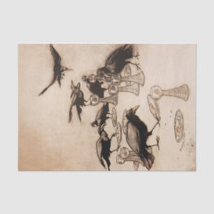 Papier Mousseline « Les Sept Corbeaux » Aquarelle d'Arthur Rackham