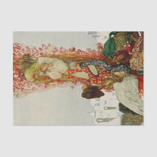 Papier Mousseline "Les Sept Cygnes" par Heirich Lefler (Recto)