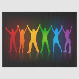 Papier Mousseline Les six silhouettes debout de Slipperyjoe, bras le