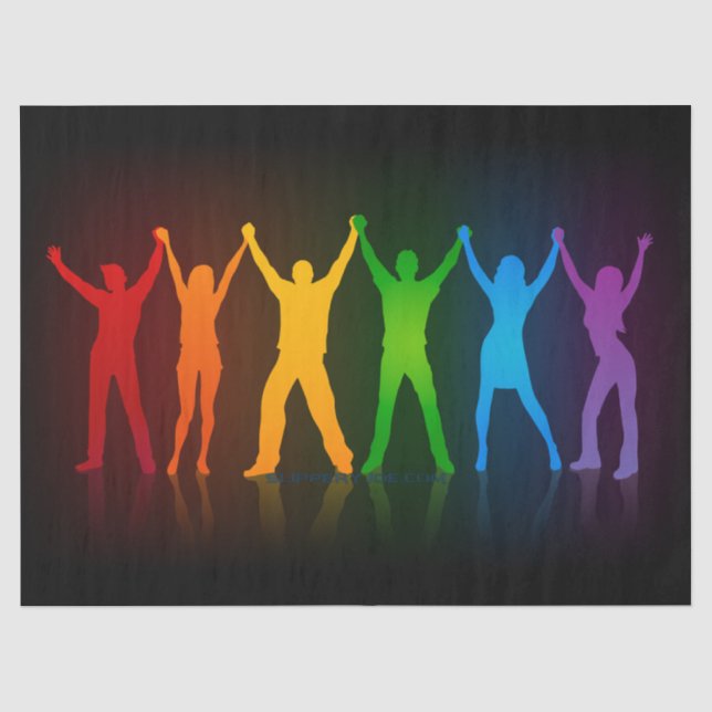 Papier Mousseline Les six silhouettes debout de Slipperyjoe, bras le (Recto)