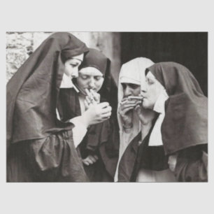 Papier Mousseline Les soeurs fument la photo Vintage