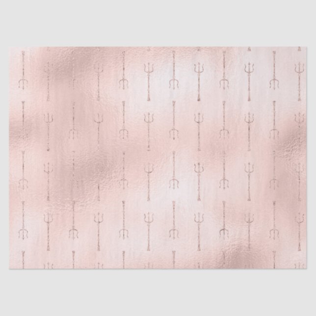 Papier Mousseline Les tridents de l'or sur la page de découpage rose (Recto)