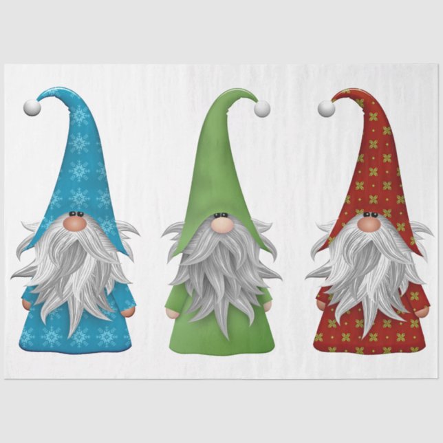 Papier Mousseline Les trois lutins de Noël (Recto)