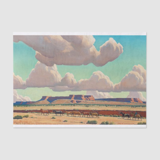 Papier Mousseline Les vastes terres de Navajo par Maynard Dixon (Recto)