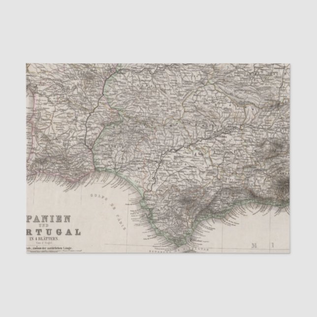 Papier Mousseline L'Espagne et le Portugal, quatre feuilles (Recto)