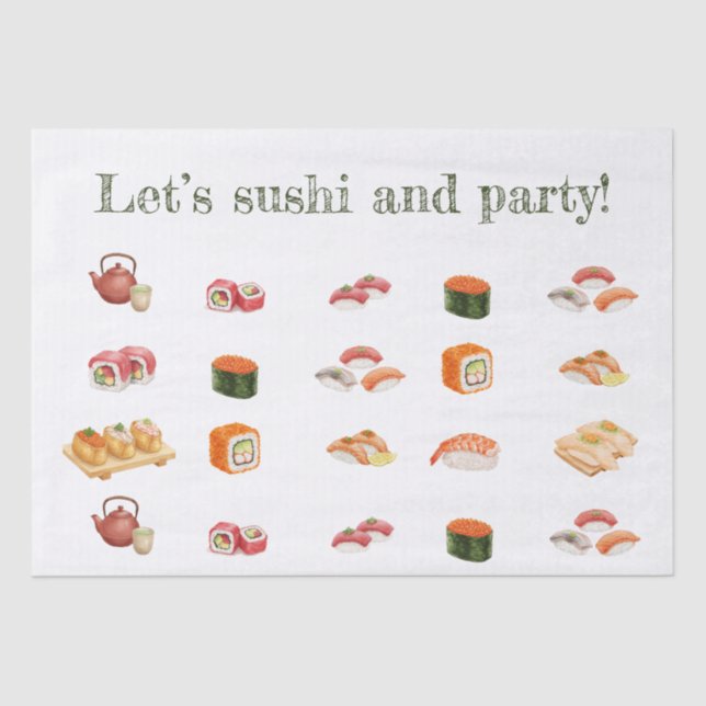 Papier Mousseline Let’s sushi and party! (Recto)