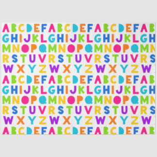 Papier Mousseline Lettre arc-en-ciel Alphabet papier Tissu