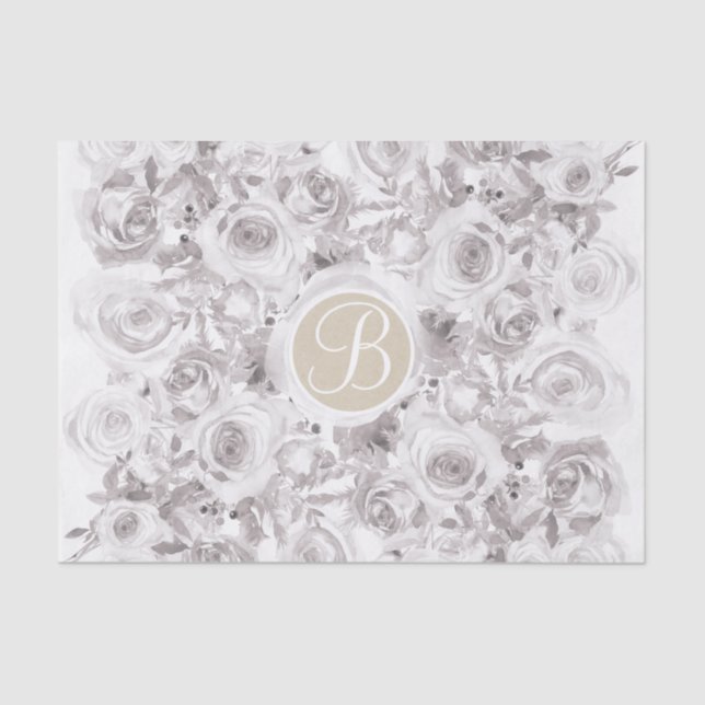 Papier Mousseline LETTRE BLANCHE Rose D'Hiver Russe (Recto)