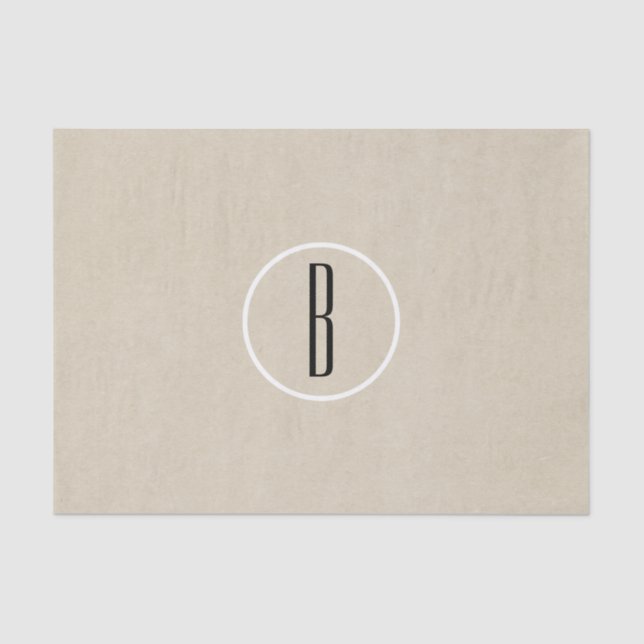 Papier Mousseline LETTRE CHIC Brown Kraft LETTRE INITIALE rustique (Recto)