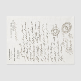 Papier Mousseline Lettre d'art britannique vintage Écriture manuscri