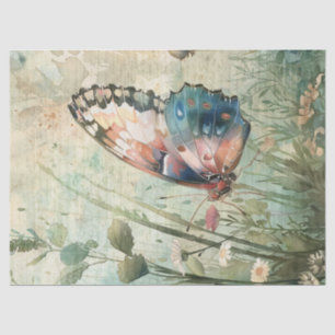 Papier Mousseline Lettre d'écriture à main Vintage papillon Découpag