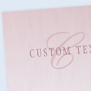 Papier Mousseline Lettre élégante & monogramme   Rose ombré