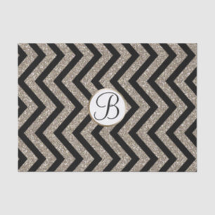 Papier Mousseline Lettre initiale de monogramme à impression chevron