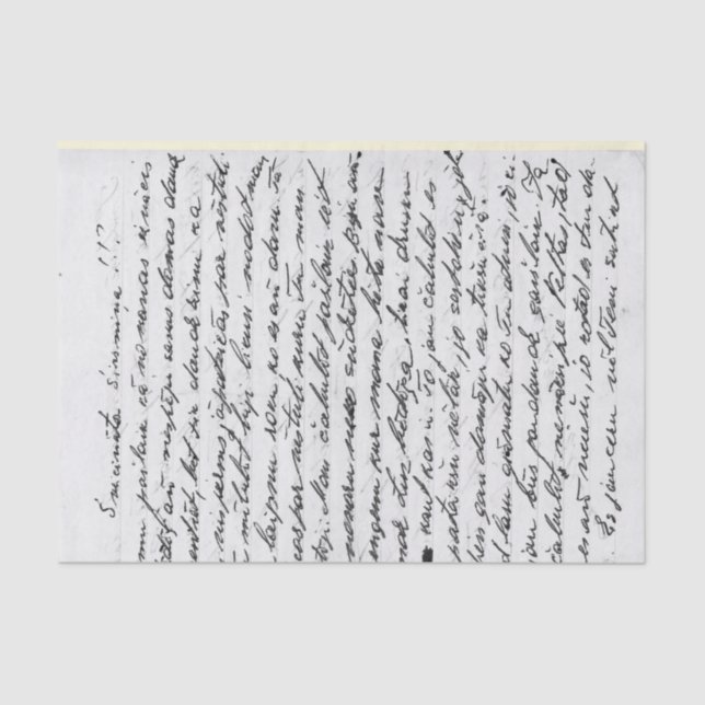 Papier Mousseline Lettre manuscrite vintage (Recto)