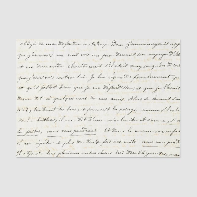 Papier Mousseline Lettre manuscrite vintage (Recto)