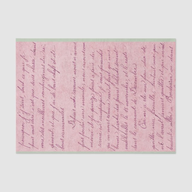 Papier Mousseline Lettre manuscrite vintage (Recto)