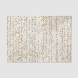 Papier Mousseline Lettre manuscrite vintage Script Carte Découpage