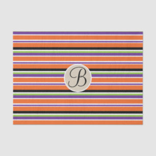Papier Mousseline LETTRE MONOGRAPHIQUE Halloween Stripes Kraft