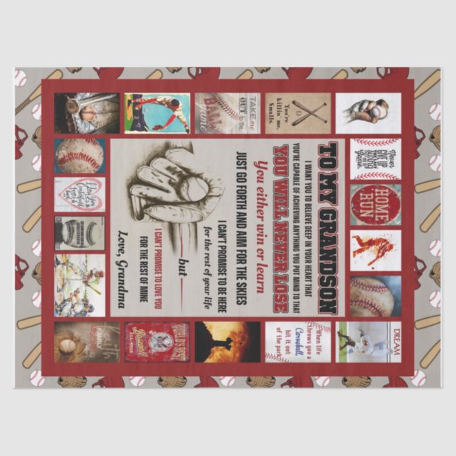 Papier Mousseline Lettre personnalisée à mon petit-fils, grand-mère  (Recto)