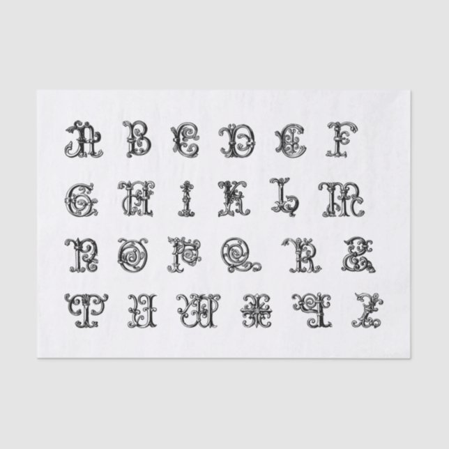 Papier Mousseline Lettres alphabétiques lumineuses pour découpage (Recto)