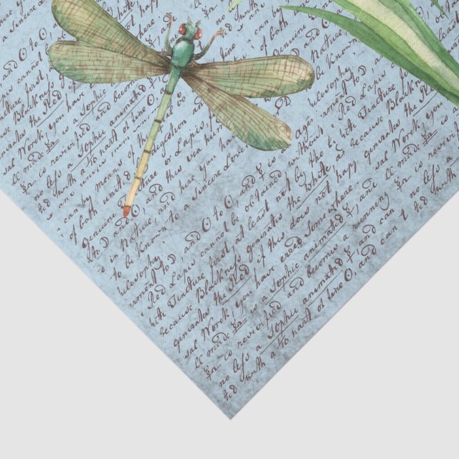Papier Mousseline Lettres de calligraphie arrière - plan bleu rustiq (Détail)