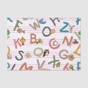 Papier Mousseline Lettres et graphiques d'amusement d'alphabet