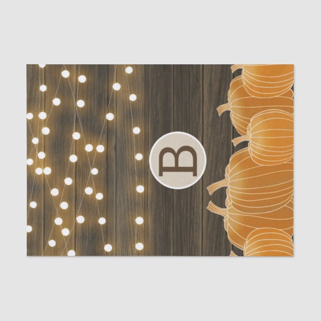 Papier Mousseline Lettres Initiales Monogramme Lumières d'Automne et (Recto)