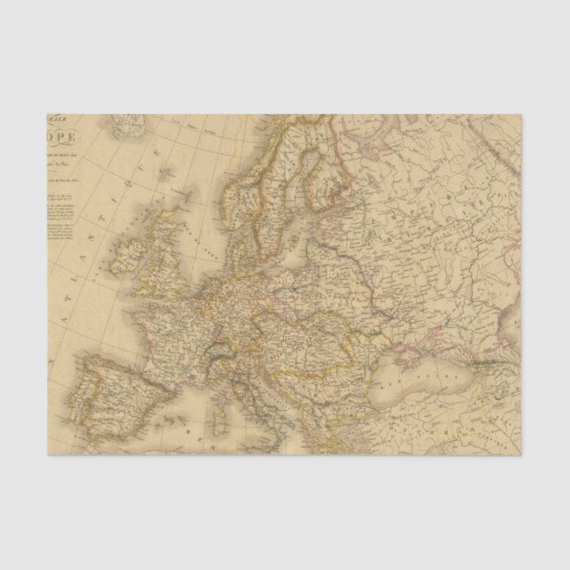 Papier Mousseline L'Europe en 1813 (Recto)