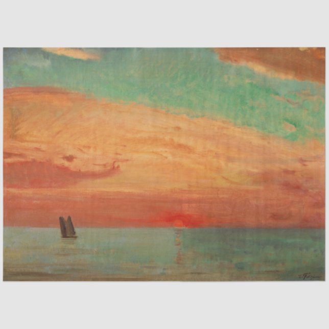 Papier Mousseline Lever de soleil sur la mer de l'Est (Art asiatique (Recto)