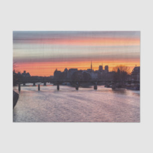 Papier Mousseline Lever de soleil sur l'île de la Cité et Notre Dame