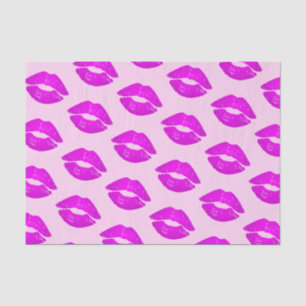 Papier Mousseline Lèvres chaudes Pink Kiss Lipstick Impression